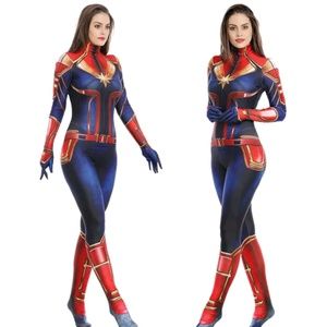 Captain Marvel Cosplay Costume One Piece Suit